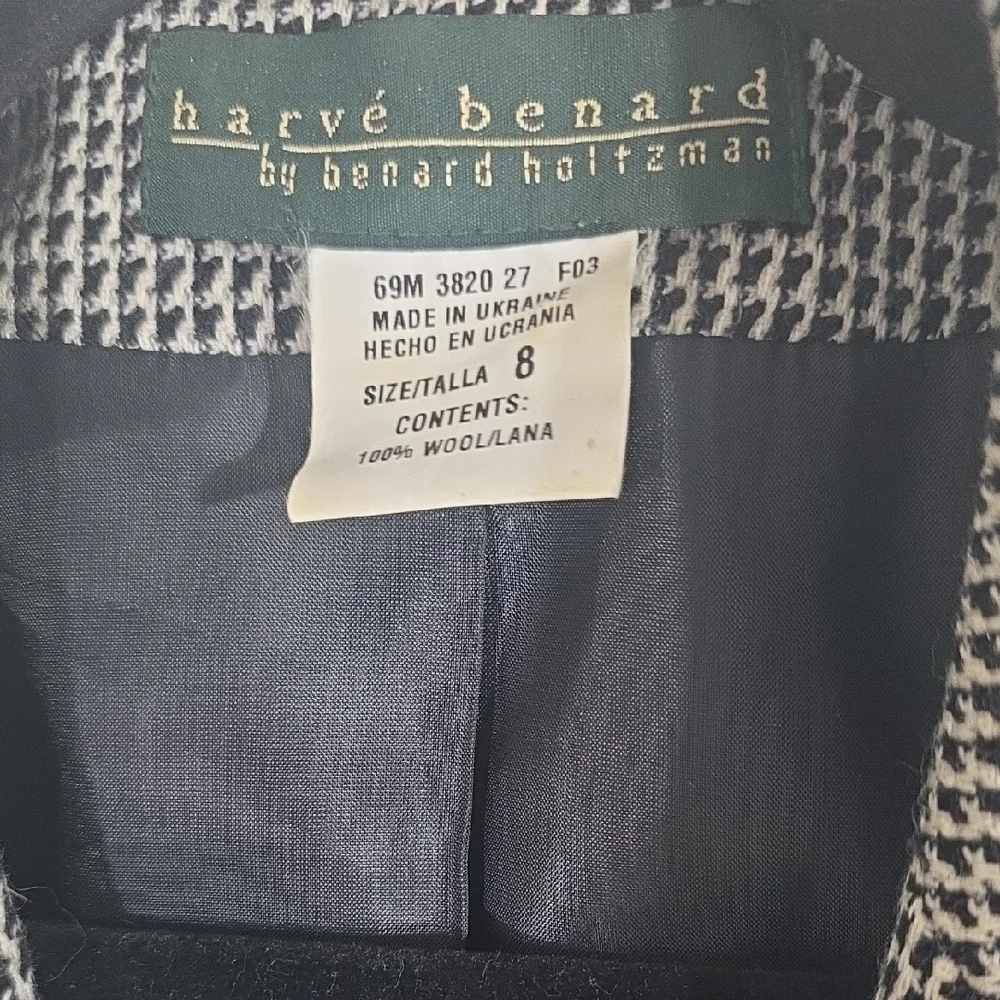 Harve Benard Houndstooth Wool Blazer